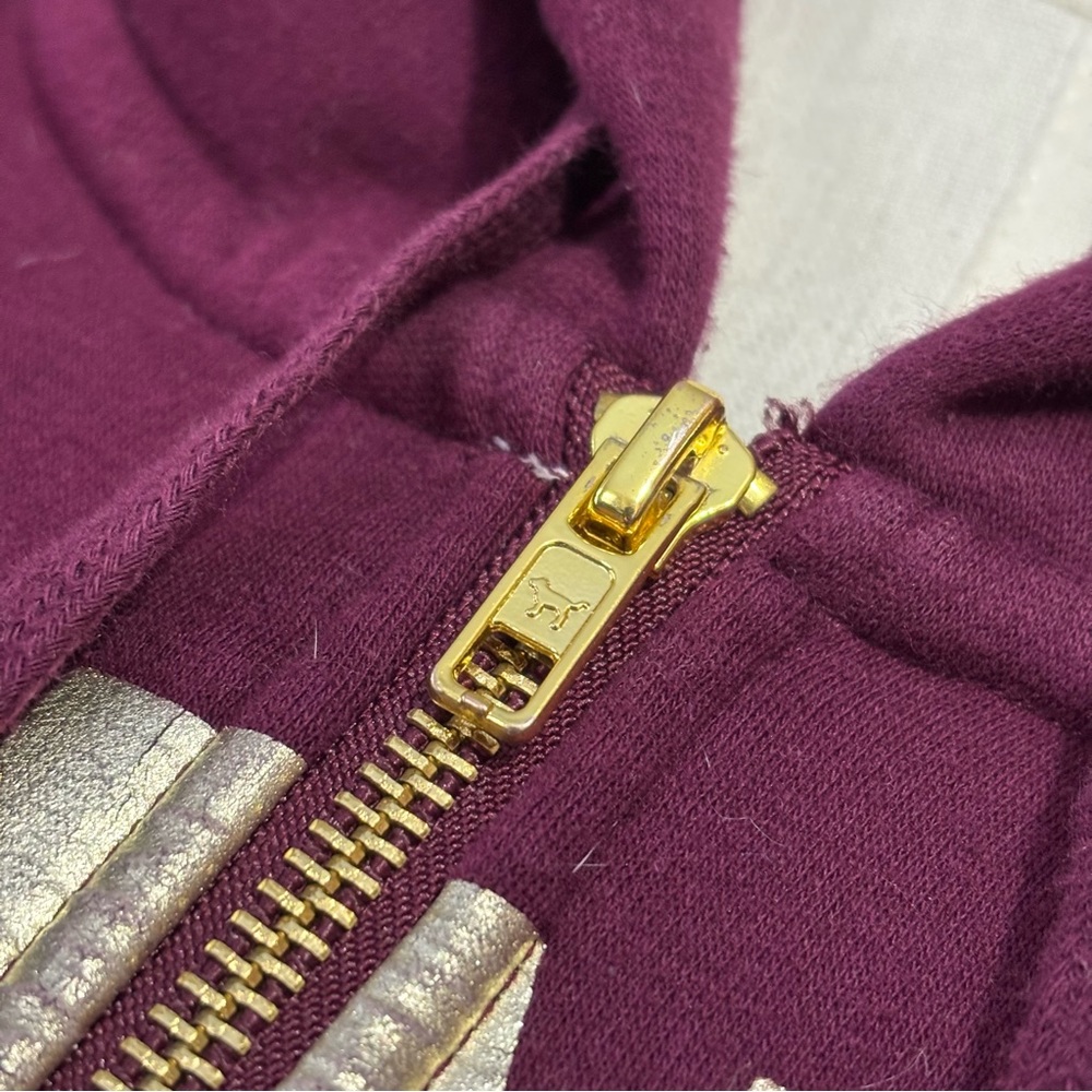 PINK Zip Up Hoodie Long Sleeve Jacket Size Medium Victoria’s Secret Logo - Picture 6 of 16